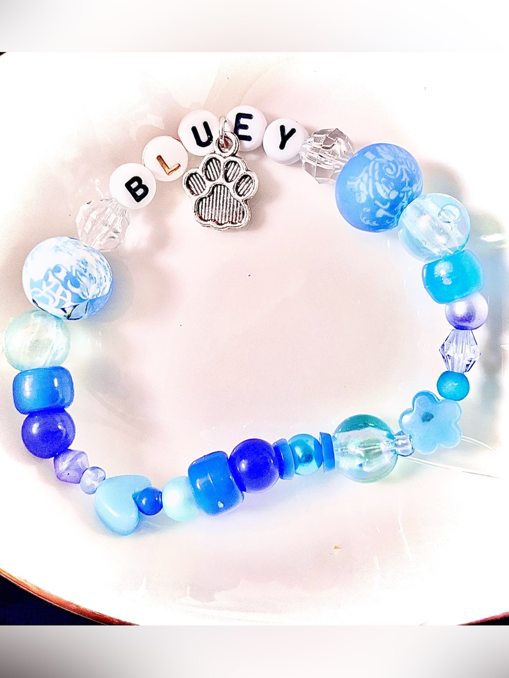 BUY1GET1FREE
Bluey Bracelet | Blue Paw Print Charm Beaded Jewelry